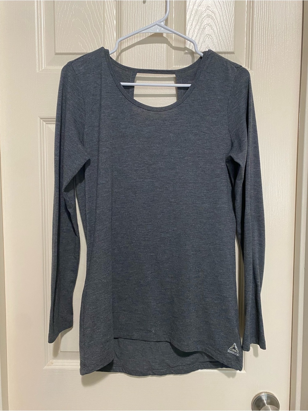 Reebok Women's Long-Sleeve Scoop Neck Top in Charcoal